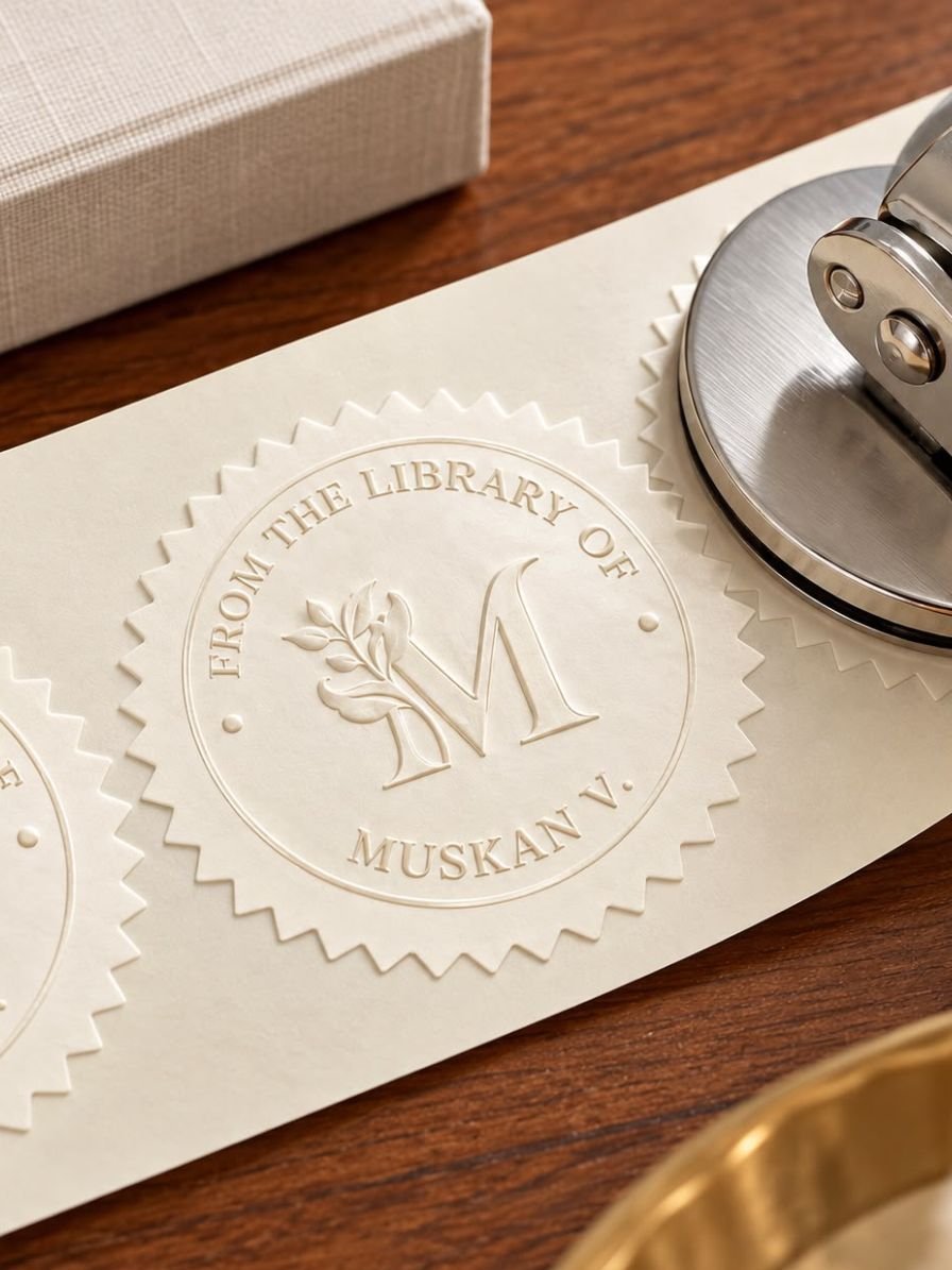 Customised - Paper Embosser - Floral Monogram (40 mm)
