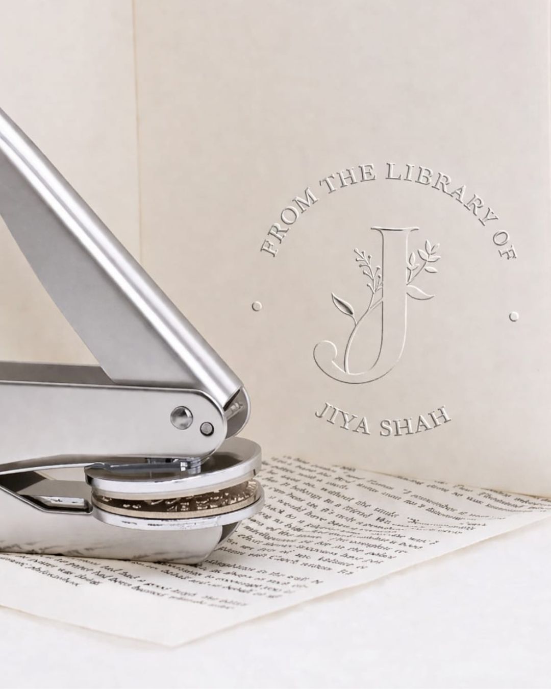 Customised - Paper Embosser - Floral Monogram (40 mm)