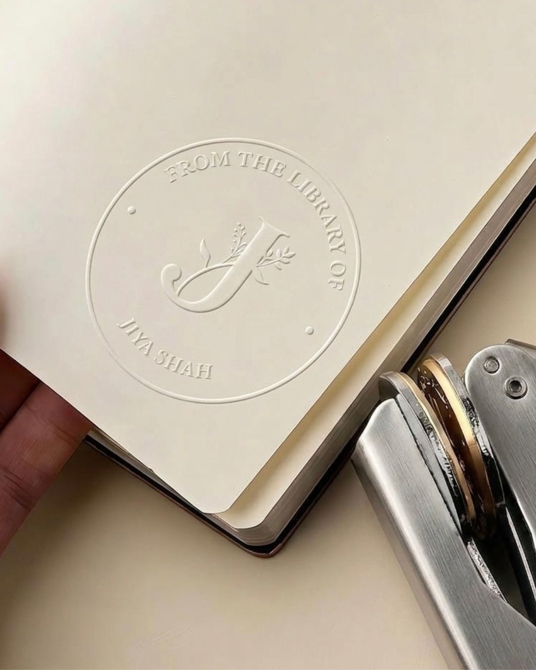 Customised - Paper Embosser - Floral Monogram (40 mm)