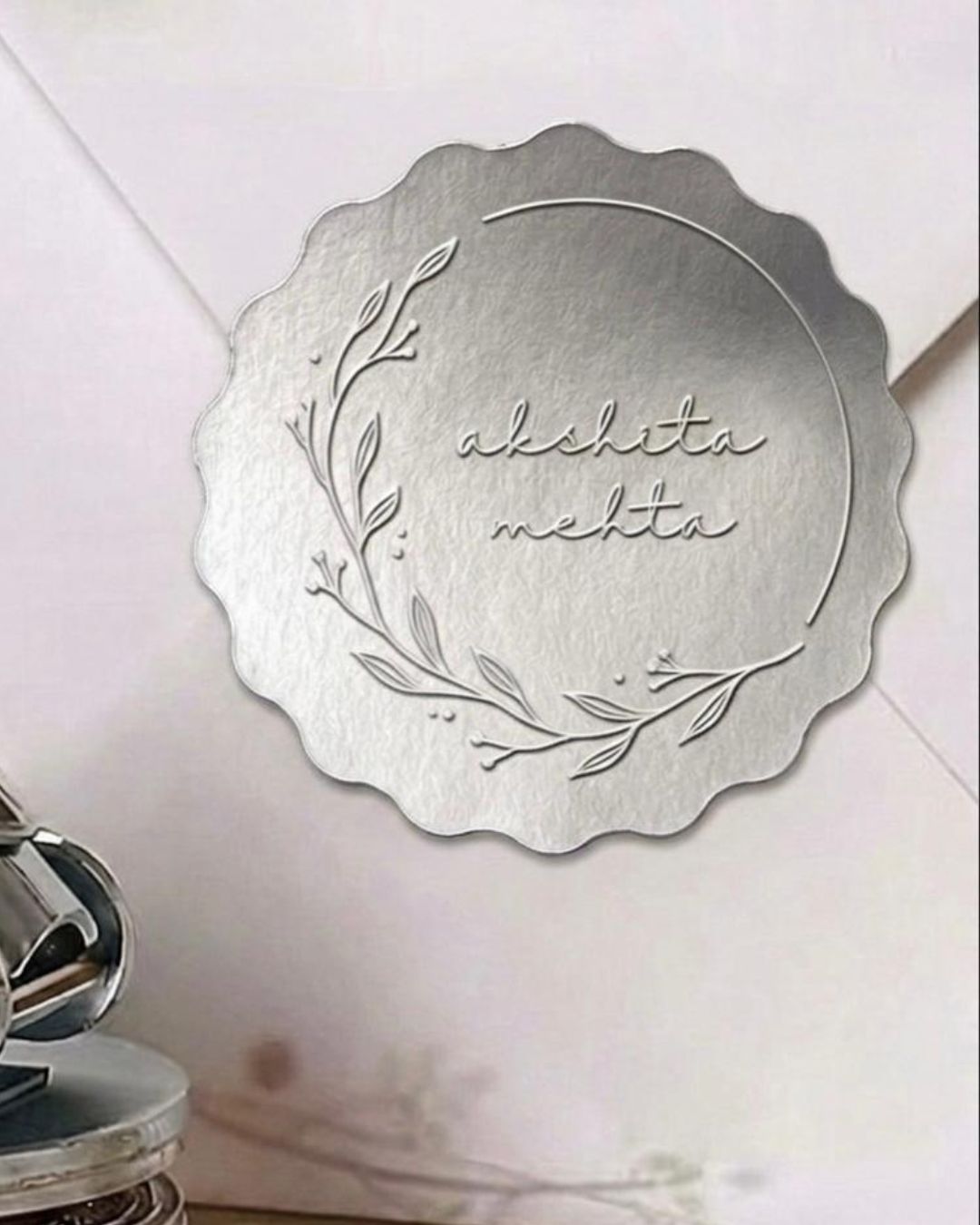 Non Customised - Plain Wavy Edge Emboss Cards