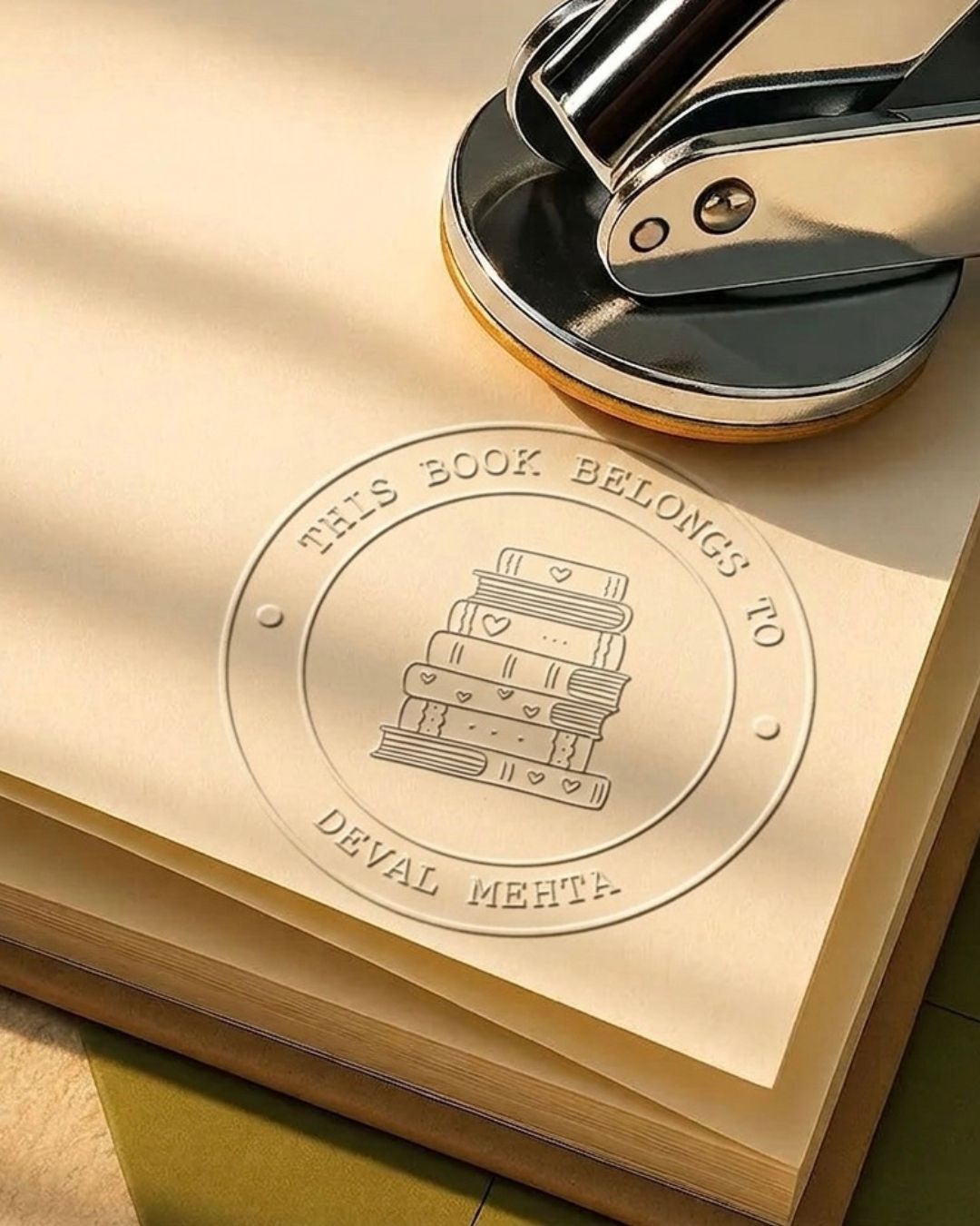 Customised - Paper Embosser - Classic Book Stack (40 mm)