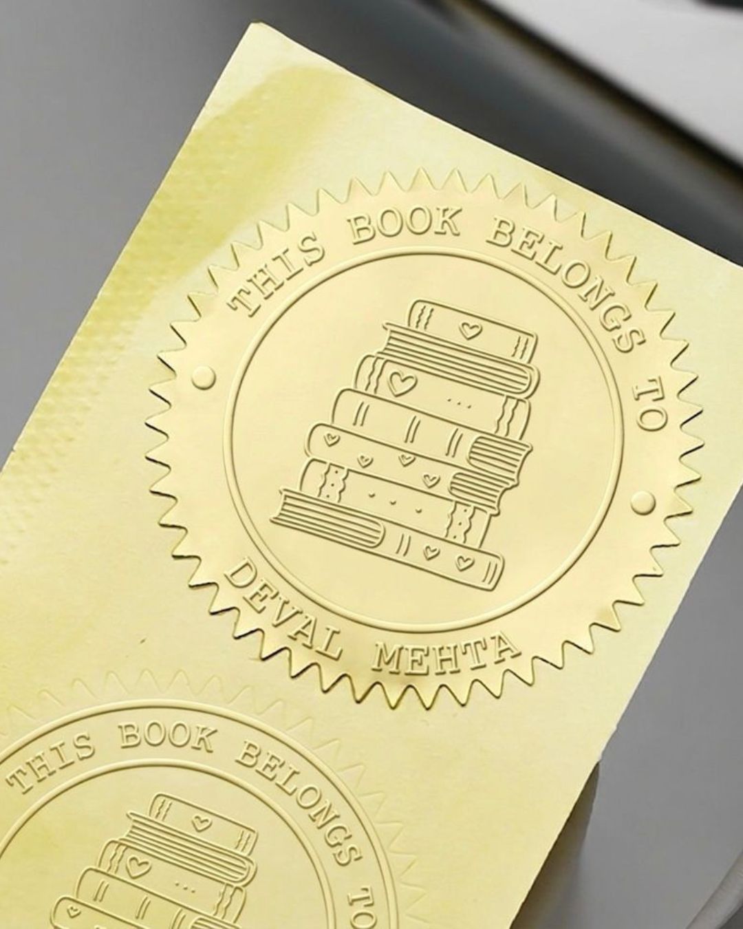 Customised - Paper Embosser - Classic Book Stack (40 mm)