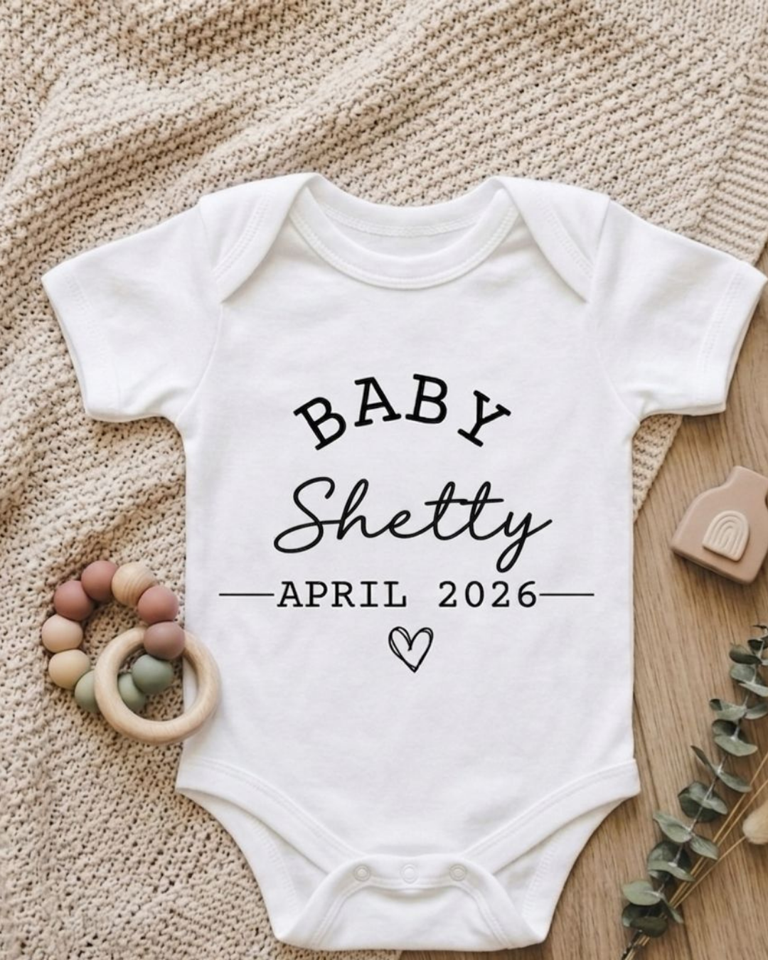 Customised - The Signature Announcement Onesie | Carrying Our Name