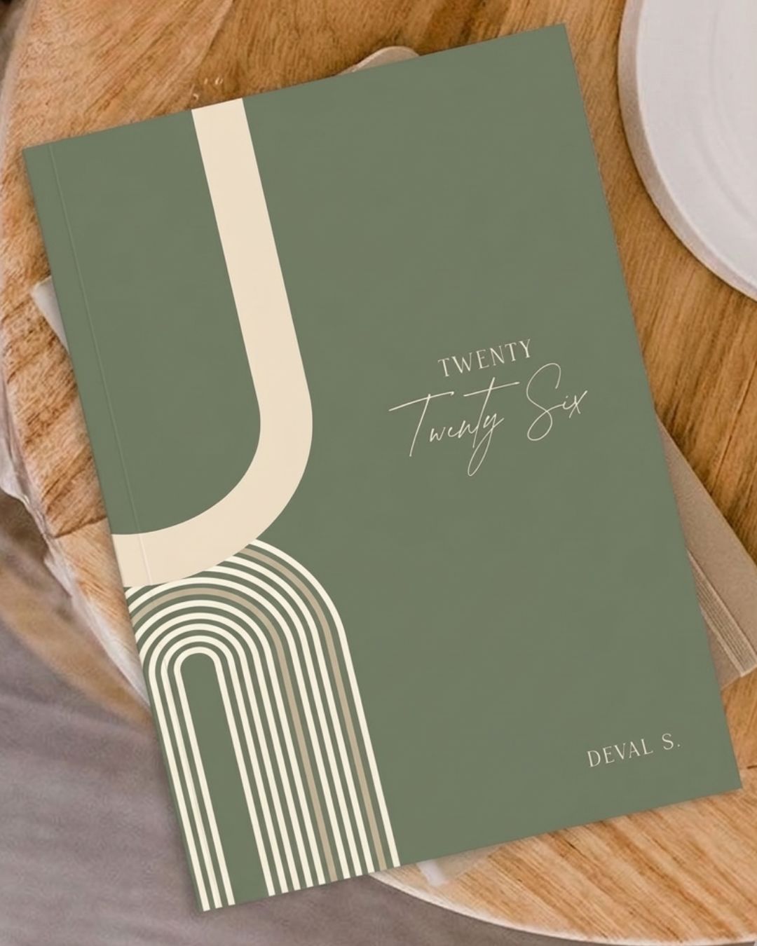 Customised - Notebook | Diary - Sage Boho Arc Journal