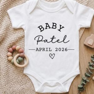 Customised – The Signature Announcement Onesie | Carrying Our Name