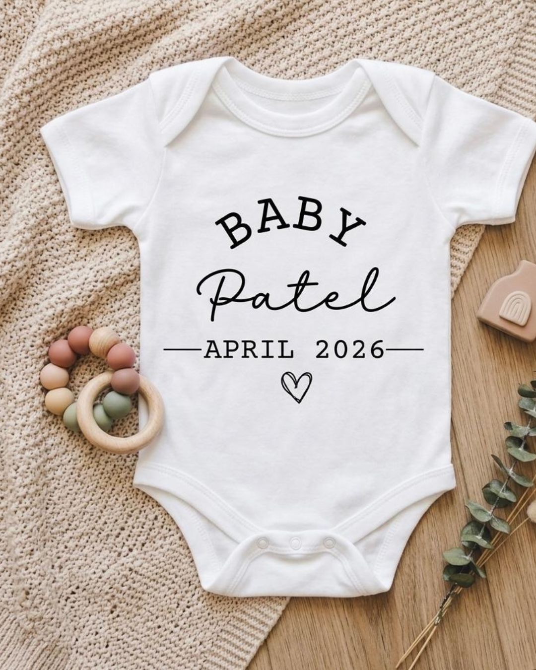 Customised - The Signature Announcement Onesie | Carrying Our Name