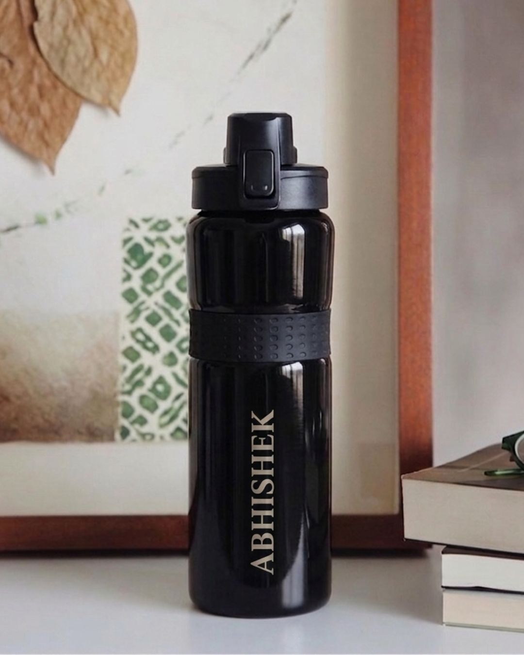 Customised - Midnight Steel Sipper Bottle | Premium Grip Bottle