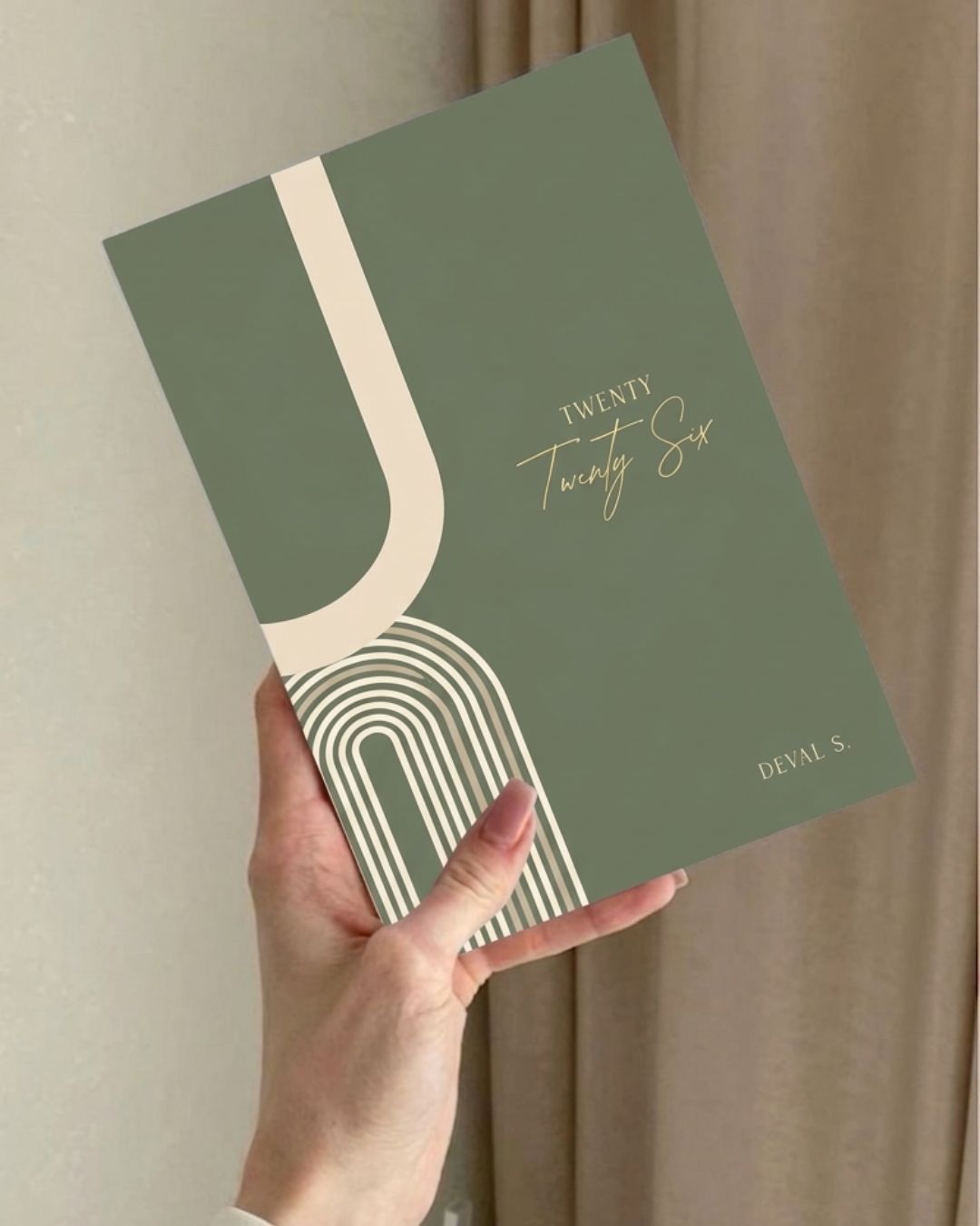 Customised - Notebook | Diary - Sage Boho Arc Journal