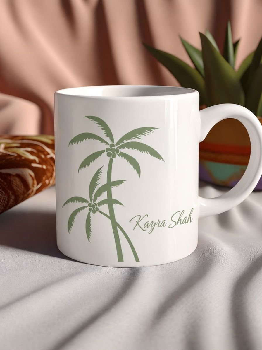 Customised - White Sublimation Mug - Palm Escape