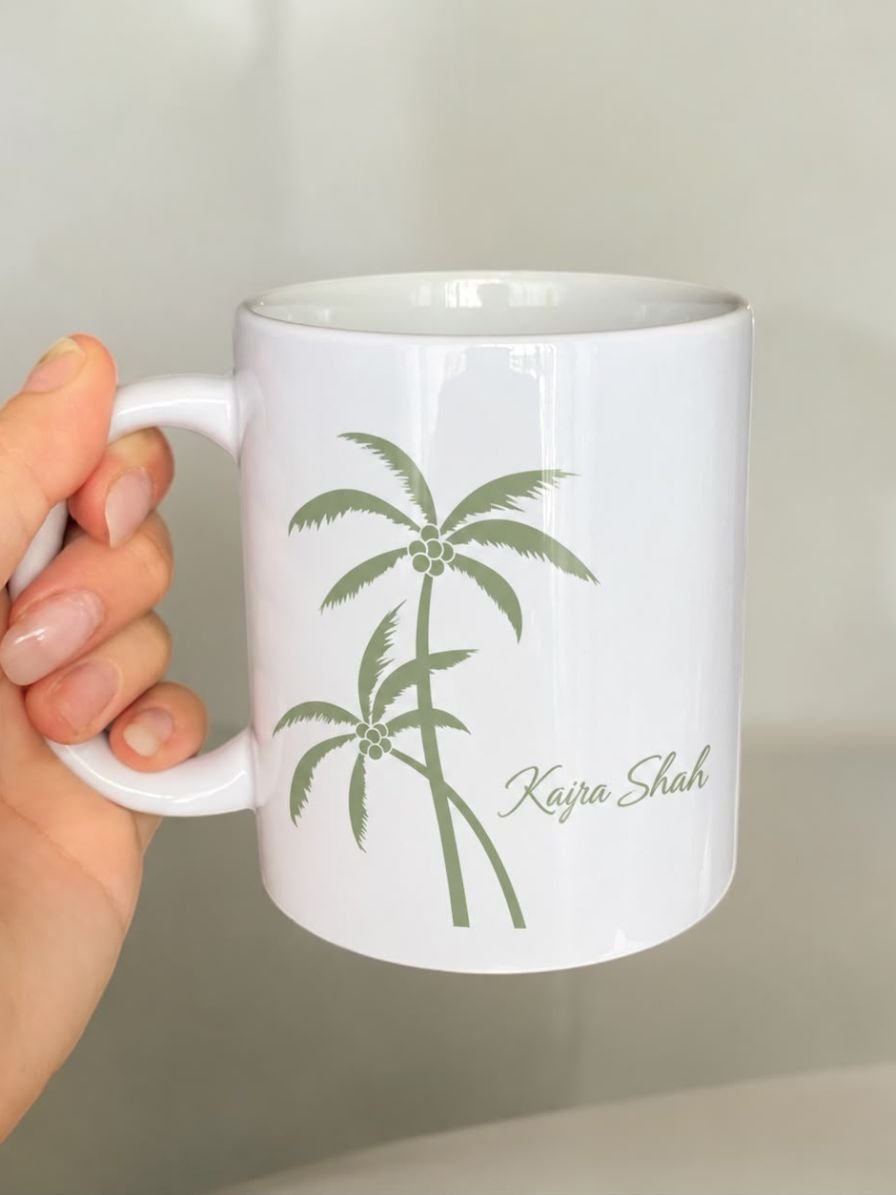 Customised - White Sublimation Mug - Palm Escape