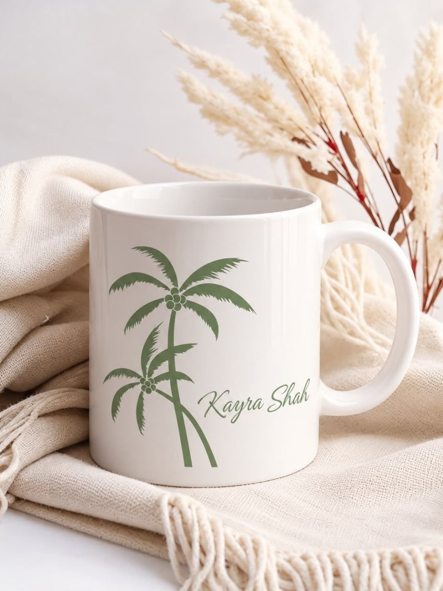 Customised - White Sublimation Mug - Palm Escape