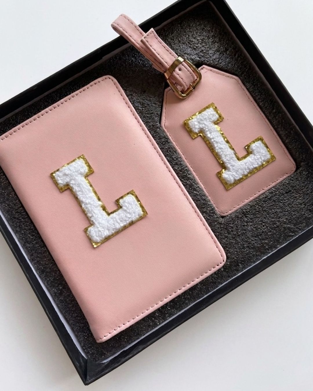 Customised - Passport Cover & Luggage Tag Set - Monogram