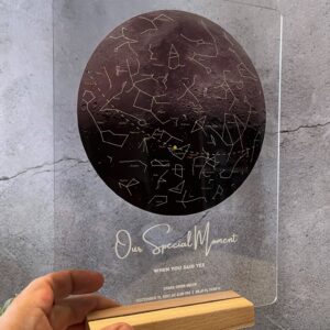 Star Map Print on Acrylic Desk Frame - Milky Way Couple