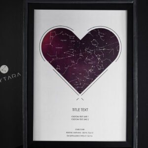 Romantic Personalised Star Map Frame – Cosmic Heart