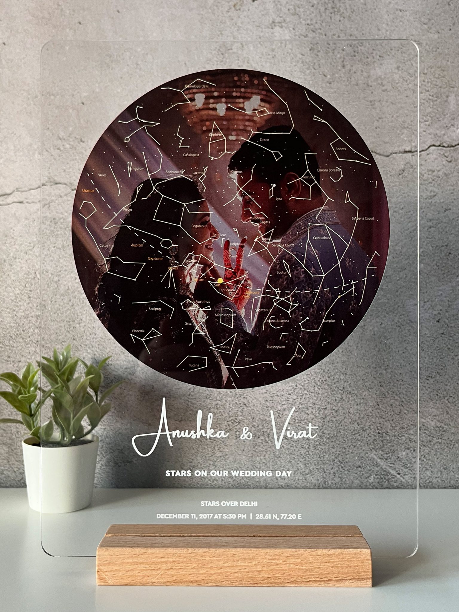 Star Map Print- Acrylic Desk Frame