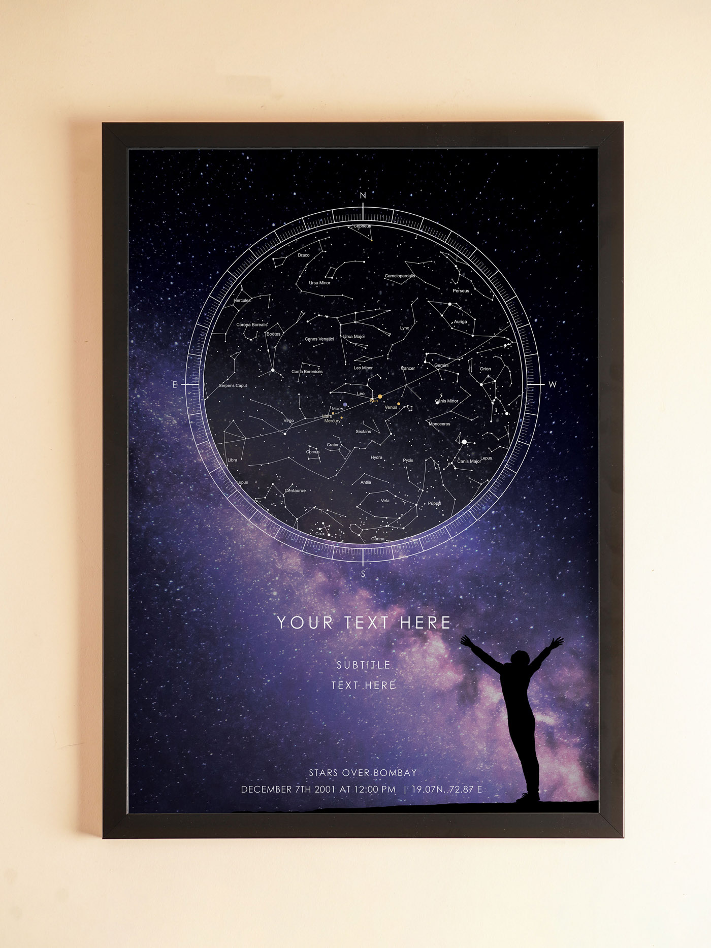 Personalised Star Map Frame - Milky Way Lady