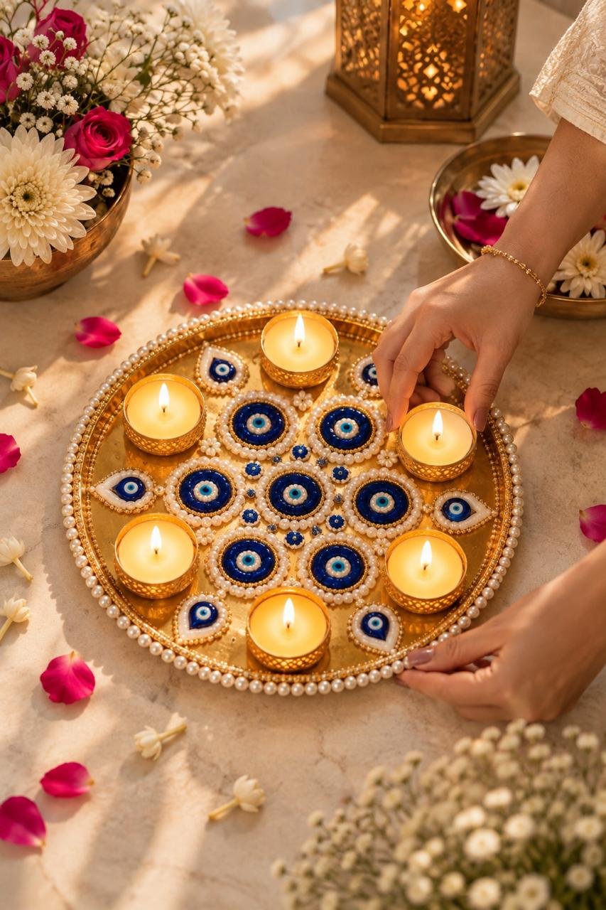 Handcrafted Rangoli Diya Mats