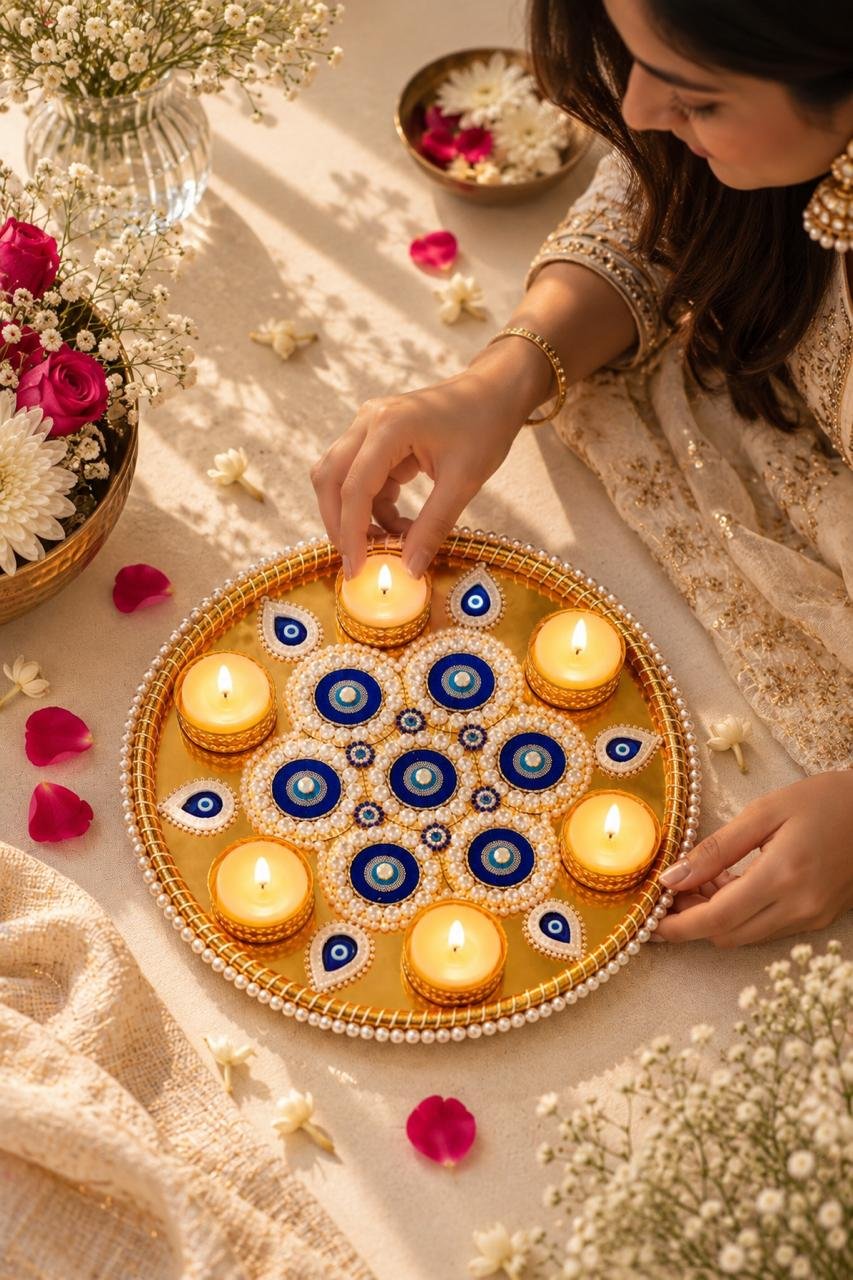 Handcrafted Rangoli Diya Mats