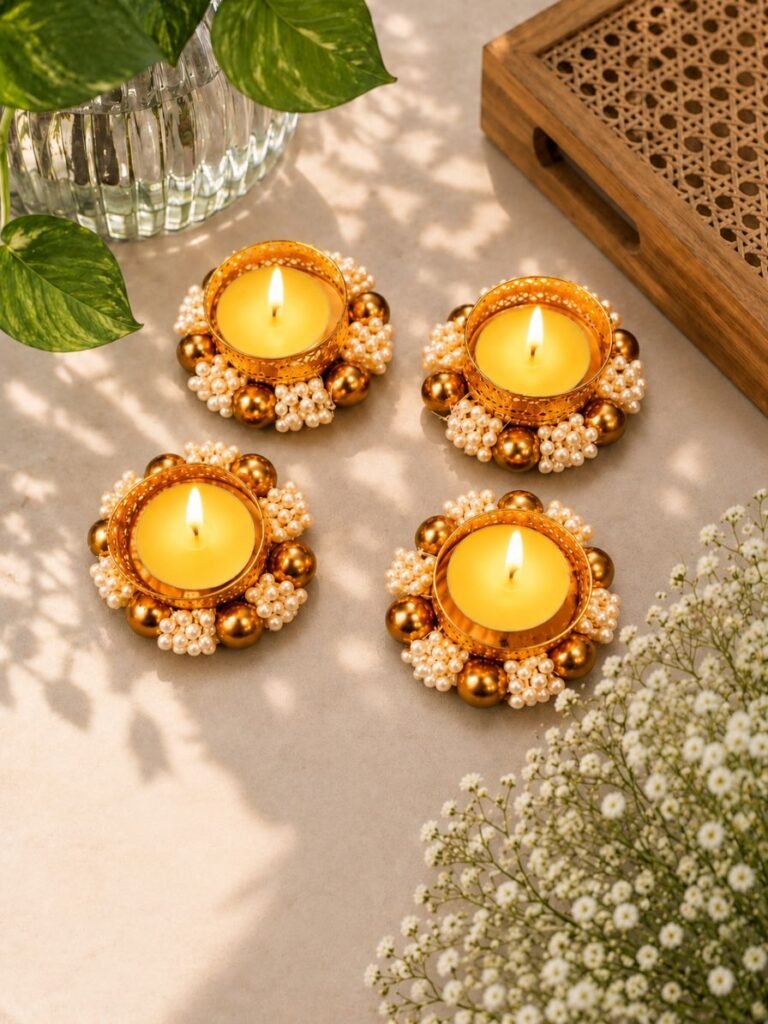 Handmade Embellished Festive Diyas