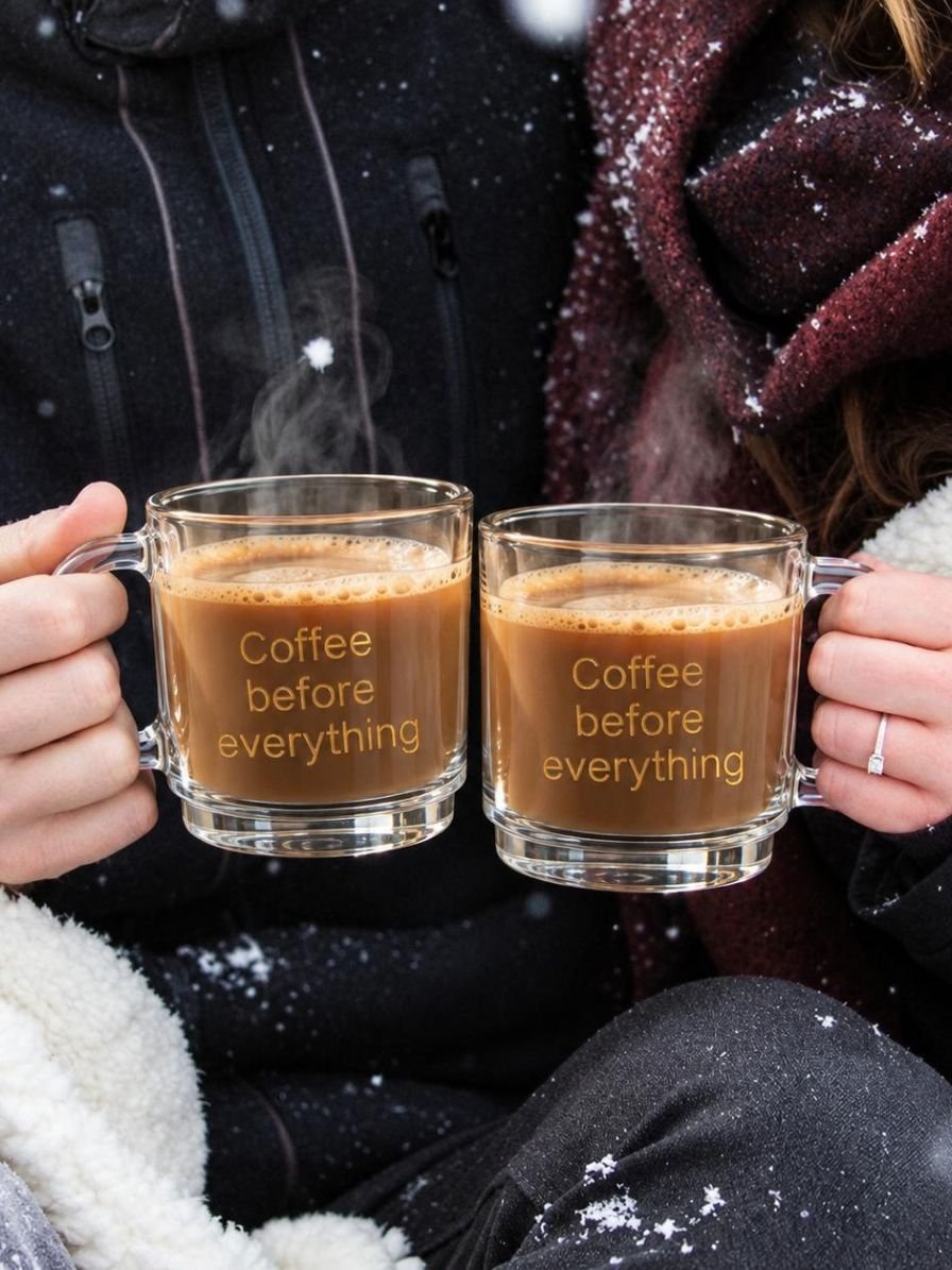 Customized - Daily Brew Glass Cup | Couple Cup - Set of 2
