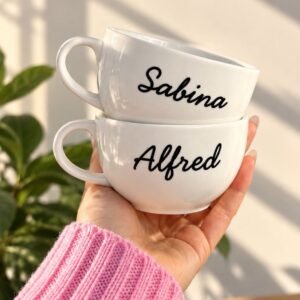 Customised – Signature Brew White Cup | Couple Cup – Set of 2